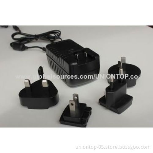 36W 5/9/12/24V interchangeable switching power adapter with EU US AUS UK plugs